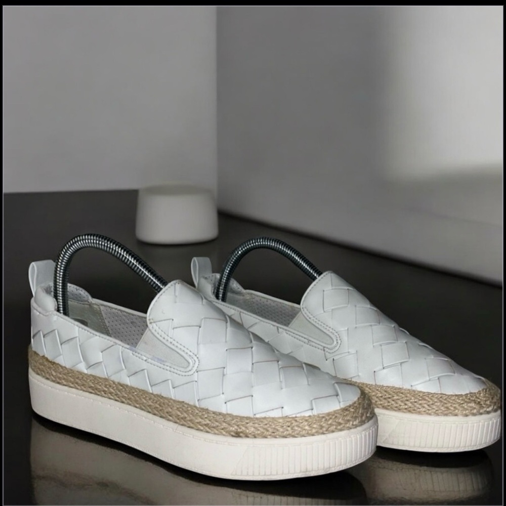 Sarto by Franco Sarto White Woven Slip-On Espadrille Sneakers Women’s Size 7